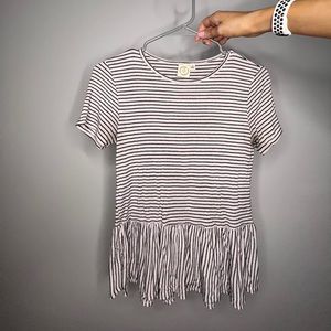 Striped frilly t shirt